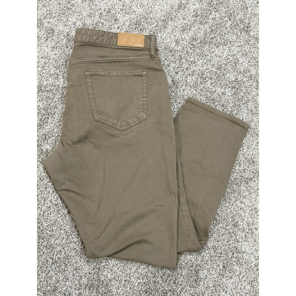 Bonobos Mens 5 Pocket Pants 38x30 Brown Olive Drab Straight Leg Chino Trousers